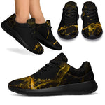 Black Gold Marble Print Sport Shoes GearFrost