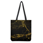 Black Gold Marble Print Tote Bag