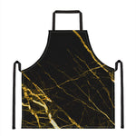 Black Gold Scratch Marble Print Apron