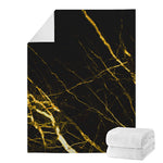 Black Gold Scratch Marble Print Blanket