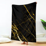Black Gold Scratch Marble Print Blanket