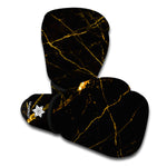 Black Gold Scratch Marble Print Boxing Gloves