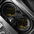 Black Gold Scratch Marble Print Car Coasters