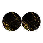 Black Gold Scratch Marble Print Car Coasters