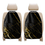 Black Gold Scratch Marble Print Car Seat Organizers