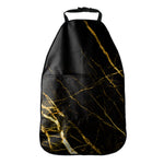Black Gold Scratch Marble Print Car Seat Organizers