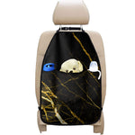 Black Gold Scratch Marble Print Car Seat Organizers