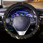 Black Gold Scratch Marble Print Car Steering Wheel Cover