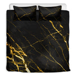 Black Gold Scratch Marble Print Duvet Cover Bedding Set