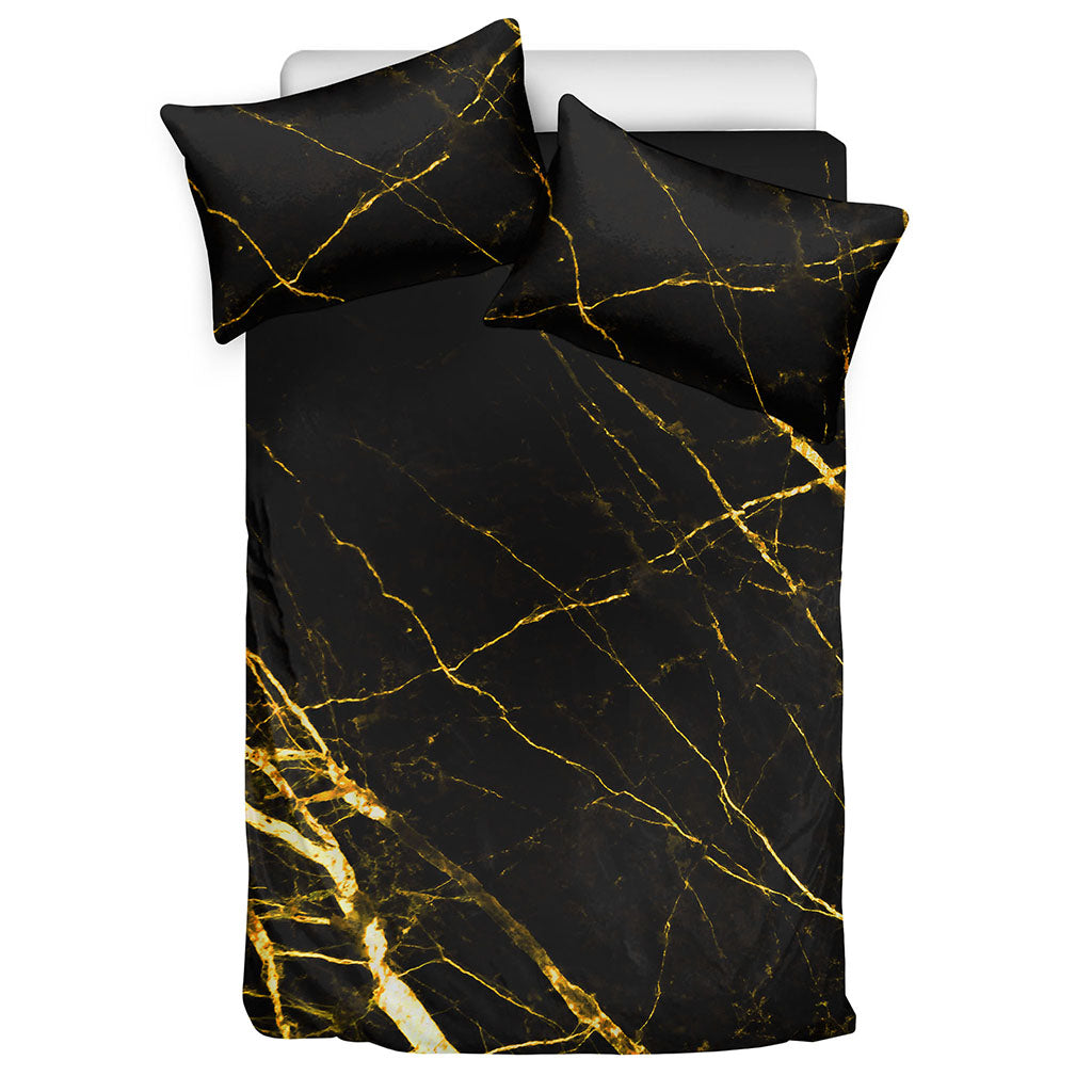 Black Gold Scratch Marble Print Duvet Cover Bedding Set