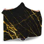 Black Gold Scratch Marble Print Hooded Blanket
