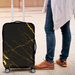 Black Gold Scratch Marble Print Luggage Cover GearFrost