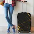 Black Gold Scratch Marble Print Luggage Cover