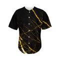 Black Gold Scratch Marble Print Men's Baseball Jersey