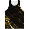 Black Gold Scratch Marble Print Men's Tank Top