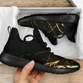 Black Gold Scratch Marble Print Mesh Knit Shoes