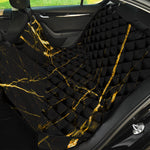 Black Gold Scratch Marble Print Pet Car Back Seat Cover