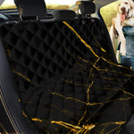 Black Gold Scratch Marble Print Pet Car Back Seat Cover