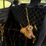 Black Gold Scratch Marble Print Pet Car Back Seat Cover