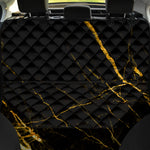 Black Gold Scratch Marble Print Pet Car Back Seat Cover