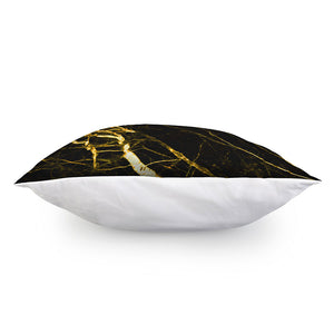 Black Gold Scratch Marble Print Pillow Cover