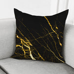 Black Gold Scratch Marble Print Pillow Cover