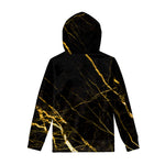 Black Gold Scratch Marble Print Pullover Hoodie