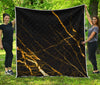 Black Gold Scratch Marble Print Quilt