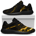 Black Gold Scratch Marble Print Walking Shoes