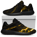 Black Gold Scratch Marble Print Sport Shoes GearFrost