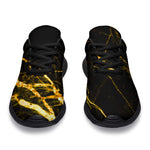 Black Gold Scratch Marble Print Sport Shoes GearFrost