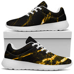 Black Gold Scratch Marble Print Sport Shoes GearFrost