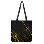 Black Gold Scratch Marble Print Tote Bag