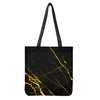 Black Gold Scratch Marble Print Tote Bag