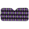 Black Grey And Purple Argyle Print Car Sun Shade