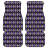 Black Grey And Purple Argyle Print Front and Back Car Floor Mats