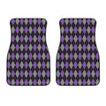 Black Grey And Purple Argyle Print Front Car Floor Mats