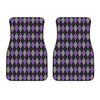 Black Grey And Purple Argyle Print Front Car Floor Mats