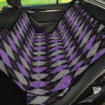 Black Grey And Purple Argyle Print Pet Car Back Seat Cover