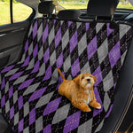 Black Grey And Purple Argyle Print Pet Car Back Seat Cover