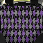 Black Grey And Purple Argyle Print Pet Car Back Seat Cover