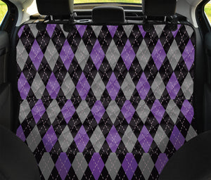 Black Grey And Purple Argyle Print Pet Car Back Seat Cover