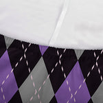 Black Grey And Purple Argyle Print Sofa Cover