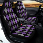 Black Grey And Purple Argyle Print Universal Fit Car Seat Covers