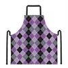 Black Grey And Violet Argyle Print Apron