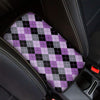 Black Grey And Violet Argyle Print Car Center Console Cover