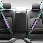 Black Grey And Violet Argyle Print Car Seat Belt Covers