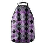 Black Grey And Violet Argyle Print Car Seat Organizers
