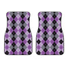 Black Grey And Violet Argyle Print Front Car Floor Mats