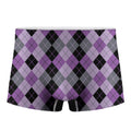 Black Grey And Violet Argyle Print Men's Boxer Briefs